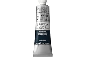 Winsor & Newton Griffin 37ml Alkyd Fast Drying Oil Colour Tube - Lamp Black