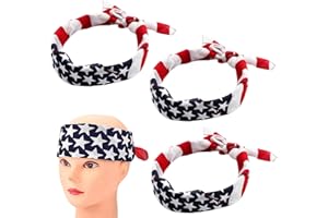 Bamboopack Lot de 3 bandanas avec drapeau américain - Bandeaux pour cheveux - Accessoires pour cheveux - Unisexe, multicolore, 1 count (Pack of 1), Moderne