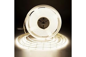 SIRYYUI COB LED Strip 10M,Natural White 4000K LED Strip Light DC24V,384LEDs/M,CRI 90+ Super Bright Uniform Dotless LED Tape Lights for Bedroom Kitchen Home DIY Lighting Projects (No Power Supply)