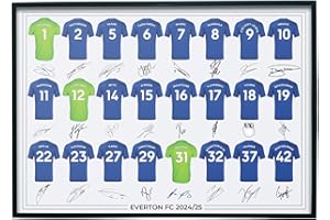 FOOTBALL PRINT SHOP Everton FC Signed 2024-25 Team Poster Print Autographed By Full Squad, Everton Gifts A3 Print Only