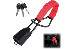 SUNJULY Steering Wheel Lock,Car Steering Wheel Locks,Heavy Duty Universal Steering Locks High Visibility Car Lock Anti-Theft Device,Car Lock Steering Wheel with 3 Keys,Steering Locks for My Car (Red)