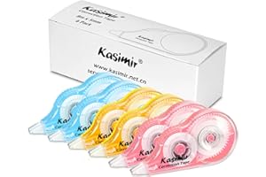 Kasimir Cintas Correctoras Caja de 6 Office Estudiante con dibujos 5mm x 8m multicolor compact recambios No tóxico y sin sabor Adulto, niño, estudiante, oficinista