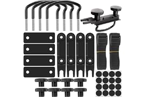 Jiavlyx 4-pack takboxfäste, U-båge, universell montering för bil, skåpbil, takboxhållare, installationssats, med 8 tunga låsm