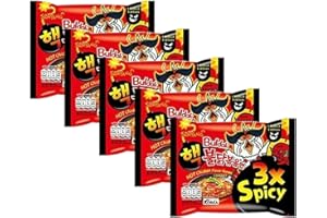 CNMART Korean SY Buldak Hot Chicken Ramen 3x Spicy Flavour 140g Halal (Pack of 5)