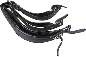 BQLZR - Tracolla per fisarmonica in pelle morbida, con cinghie regolabili e fibbie (2 pezzi), Nero