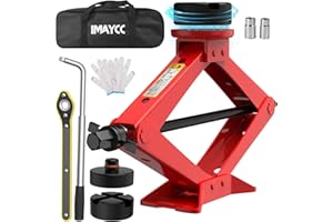 IMAYCC Cric Per Auto 2.5T/2500kg,Cric Auto Con Universale Tampone In Gomma,Cric Portatile Per Auto Con Chiave Per Dadi Ruota,Kit Emergenza Auto Per SUV MPV Tesla 3/Y/S/X Manutenzione e Riparazione