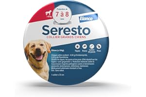 Seresto Collier Grands Chiens – Collier anti puces et anti tiques pour grands chiens de plus de 8 kg – Seresto pour chien 7 à 8 mois de protection, réduit le risque de leishmaniose – Gris