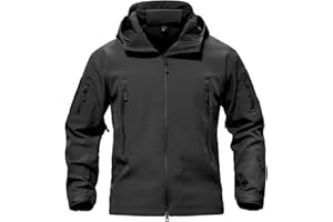 MAGCOMSEN Men's Waterproof Tactical Jackets Winter Outdoor Hiking Softshell Jacket Fleece Lining