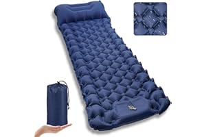 Kiaitre Self-Inflating Sleeping Mat, 9 cm Ultralight Inflatable Air Mattress with Portable Compact Camping Mattress Air Sleeping Mat for Camping, Hiking, Backpacking and Hiking Travel