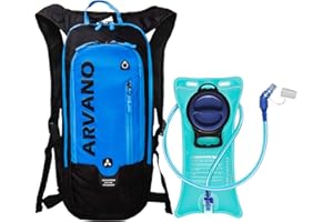 Arvano 6L Mini Cycling Backpack Lightweight Mountain Bike Hydration Backpack with Water Bladder 2L, Mtb Rucksack Small Ski Backpack for Man Women Sports Pack Gift for Biking Skiing Motorcycle