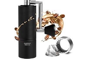 TIMEMORE Macina caffè manuale in acciaio inossidabile Macinatrice macinacaffè espresso con maniglia pieghevole Regolazione interna, Castagno C3S ESP PRO Nero