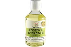 SOL-ÉCO VOTRE SOLUTION ÉCOLOGIQUE Essence d’orange pure | D-Limonène | Huile d’agrume 100 % naturelle | Nettoyant Diluant Dégraissant Multi-Usages | 250 ml | Origine Espagne