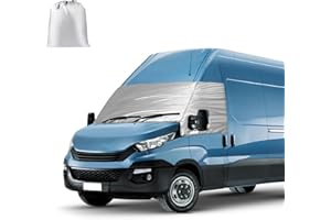 TIVEKEO Housse de Protection de Pare-Brise Remplacement pour Iveco Daily 2014-2025, Couverture Enveloppe de Pare-Brise Avant, Protection Solaire Contre la Neige Givre Poussière Soleil (Argent)
