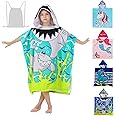 Athaelay Shark Theme Cover-ups for Big Kids Hooded Bath Poncho Towels with Hood Children Beach Wearable Cover ups