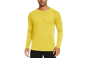 TACVASEN T Shirt Anti UV Homme Manche Longue Haut de Sport à Séchage Rapide Tops d'extérieur en Col Rond