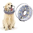 TERRIFI Dog Cone,Comfy Recovery Collar for Dogs Inflatable, Soft, & Adjustable Cone for After Surgery, Wounds, Rashes, & Vet Visits Clear Shield & Secure Buckle,Medium Size