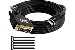 Mygatti 4K HDMI auf DVI AdapterKabel 10m,Full HD/1080p Bidirektional DVI(24+1) auf HDMI Kabel,Vergoldetes Stecker,kompatibel mit Projektor, Laptop, TV, PC, DVD Player,mit 5 Kabelbindern