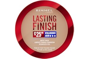 Rimmel London, Lasting Finish, 007 Golden Beige, Fondotinta Compatto, Finish Soft-Focus, Finish opaco, Coprenza totale, SPF20, Formula vegana, 7 g