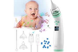 TENGWUDZ Nasensauger Baby Elektrisch, Nasensauger Baby, Wiederaufladbar Nasenreiniger für Kleinkinder mit Musik und Licht, Baby Staubsauger für Neugeborene Säuglinge für Neugeborene & Säuglinge, 3 Saugstärken