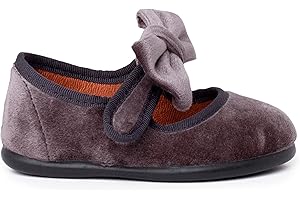 Pisamonas Scarpe Bambina in Velluto con Cinturino da Cravatta