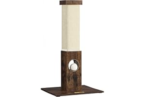 FEANDREA Drapak dla kota, 73 cm wysokości Sizalowe drzewko dla kota, vintage brown