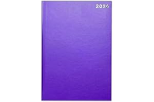 PaulStore 2026 A4 / A5 / A6 Diary Day to Page or Week to View Desk Diary Hard Back Casebound Back Cover (Purple, A4 Dap)