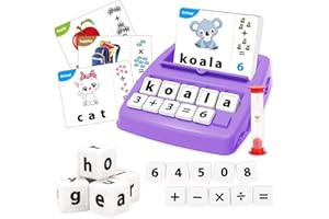 REMOKING Toys for 3-8 Year Old Girls Boys Kids,Matching Letter and Number Game,Alphabet Puzzle Toys with Flash Card,Educational Board Game to Learn Spelling Words & Counting,Gifts for 3-8 Year Old Kid