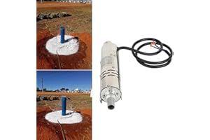 LUQEEG Bomba Sumergible, 24V Bomba de Agua Solar Automática con Motor CC sin Escobillas, Controlador Solar MPPT Incorporado, Cable de 3.3 Pies, Entrada de Agua de 3", Salida de Agua de 1"(S242T-30)