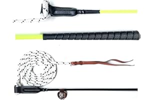 Nbrand JA Horse Bâton de contact d'entraînement avec corde pour le travail au sol 100 cm 120 cm Bâton d'équitation Finesse Stick Carrot Stick Horseman Stick (120 cm, jaune)