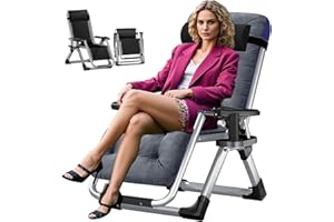 Obqer Liegestuhl Klappbar, 440LBS TragfäHigkeit Zero Gravity Chair, Tragbarkeit Sonnenliege Mit Kissen Tassenhalter, Extra Breit, Verstellbare Angle, Gartenliege Geeignet FüR Balkon Terrassen Garten