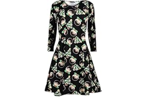 Fashion Star Women Santa Candy Xmas Pudding Swing Mini Dress