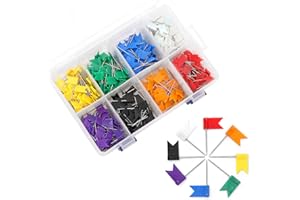 Coideal Kolorowe przypinki do mapy podróży, 400 sztuk, wielokolorowe dekoracyjne pinezki do mapy, plastikowa główka ze stalowym punktem do tablicy ogłoszeń z korka, obraz do zawieszenia w domu,