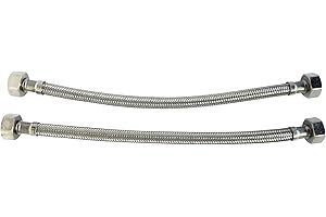 SOMATHERM FOR YOU - Los 2 flexible Anschlussüberwurfmutter weibliche Hygiene-Gesetz 15/21 (1/2) - Überwurfmutter Buchse gerade 15/21 (1/2) - Länge 30 cm - DN8