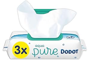 Dodot Aqua Pure Toallitas Bebé con 99% Agua - 3 Paquetes, 144 Toallitas