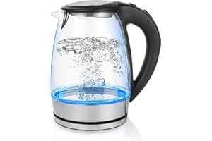 ENOCOS Fast Boil Electric Kettle, 2L, 2000 Watts, Glass Kettle Easy to Clean, Auto Shut-Off and Boil-Dry Protection, BPA Free