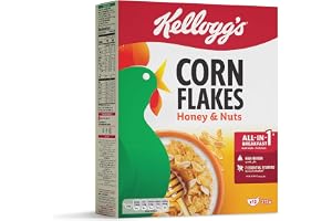 Kellogg's Corn Flakes Honey & Nuts | 375g | Delicious Natural Honey | Multigrain Nourishment | Source of Fibre | Rich in 7 Vitamin And Minerals | Ideal For Healthy Breakfast