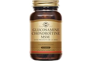 Solgar Extra Concentré Glucosamine Chondroïtine MSM - Haute qualité - Ingrédient breveté - Forte concentration - Complément Alimentaire - Flacon de 60 comprimés