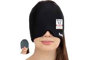 ‎HEY NATURE Hey Nature Migräne Maske, kühlende Schlafmaske - schnelle, natürliche Hilfe bei Migräne, Kopfschmerzen, Sinusitis, Ohrenschmerzen & geschwollenen Augen. Kalt & warm anwendbar. Kühlpads für den Kopf.