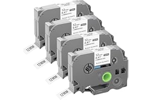 Tbintul 4 x Kompatybilny z taśmami Brother P-Touch Tze-231, 12 mm 0,47''x8 m