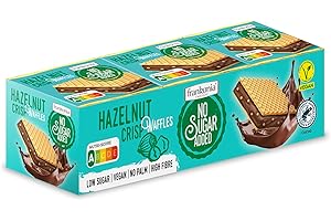 ‎FRANKONIA CHOCOLAT frankonia CHOCOLAT NO SUGAR ADDED Hazelnut Crisp Waffles, 9 Stück, braun