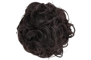 CAISHA XL Postizo Coletero Lazo Para El Pelo Voluminoso Ondulado Cabello Sintético Marrón G4E