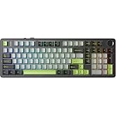 Aula F99 Pro 3 Modlu RGB Hot Swap Mekanik GrayWood V3 Switch Kablosuz Makrolu Klavye Yeşil