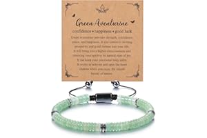 JSDDE Healing Crystals Bracelet Adjustable Natural Crystal Stone Bracelets for Men and Women