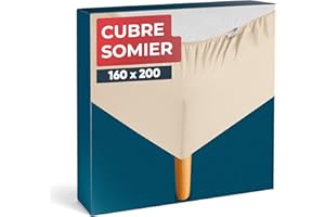 Wrappybag Funda Somier 160 x 200 – Moderniza y Protege el somier – Color Beige - 6 Tamaños Disponibles