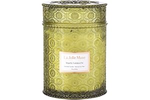 LA JOLÍE MUSE LA Jolie Muse Starlit Golden Fir Scented Candle, Christmas Candles for Home Scented, Holiday Candle Gifts for Women & Men, Large Wood Wicked Candles, 90 Hours Long Burning Time, 19oz