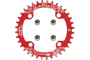 Yongness Plateau de manivelle de vélo 32T 34T 36T 38T plateau étroit et large 104BCD plateau de vélo à plateau unique à dents positives et négatives adapté aux VTT et vélos de route Couronnes cyclisme