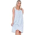 Ladies Nightwear Nightdress Floral Print Lace Sleeveless Short Plus Nightshirt
