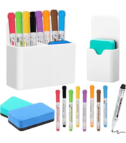 Porte-marqueurs Effaçables à Sec Magnétique, Porte-stylo Et Gomme