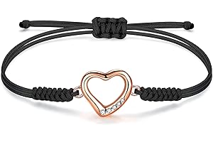 JENDEAR SHINE Bracciale Corda per Donna, Corda Intrecciata a Mano Bracciale Portafortuna, Regali di Compleanno per Mamme Donne Ragazze