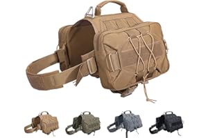 EXCELLENT ELITE SPANKER Dog Pack Hound Saddle Bag Backpack for Travel Camping Hiking Medium & Large Dogs with 2 Capacious Side Pockets(COB-L)